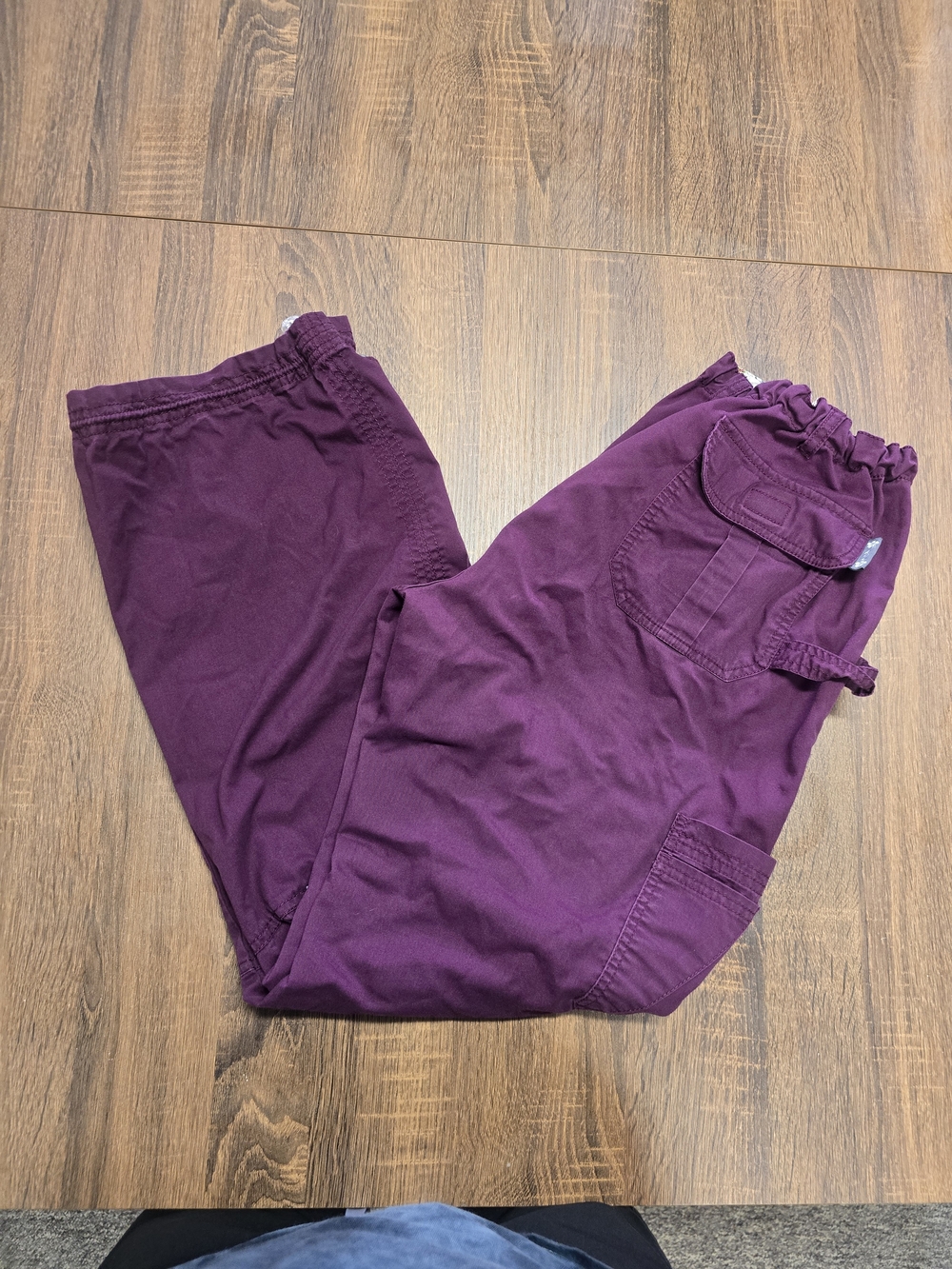 Koi Womens Scrub Pants Size Large Regular Purple Cargo Drawstring Medical